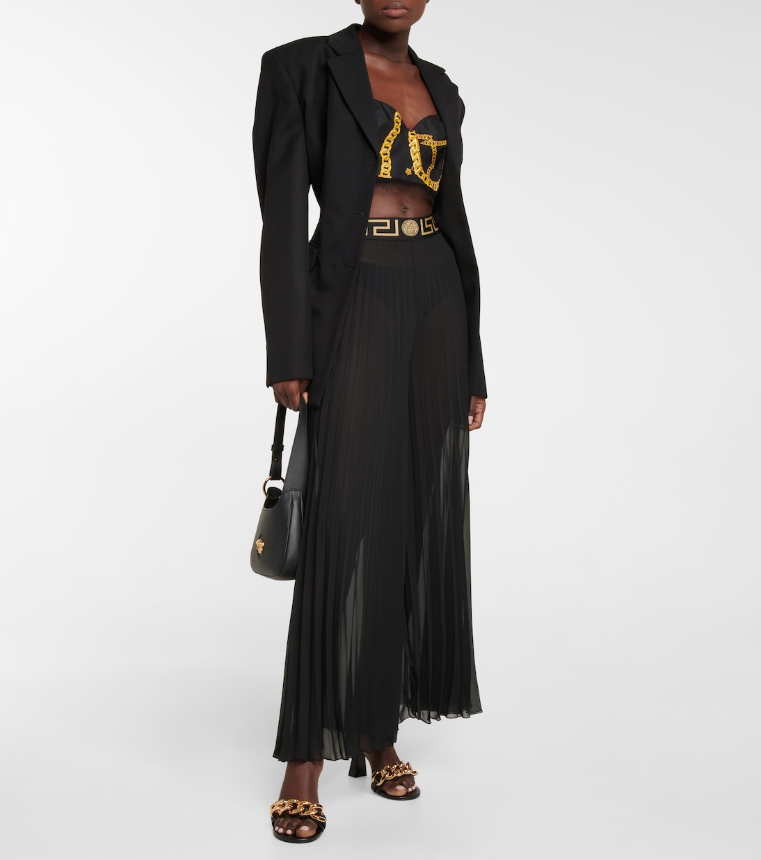 Mules Medusa en cuir à ornements | Versace
