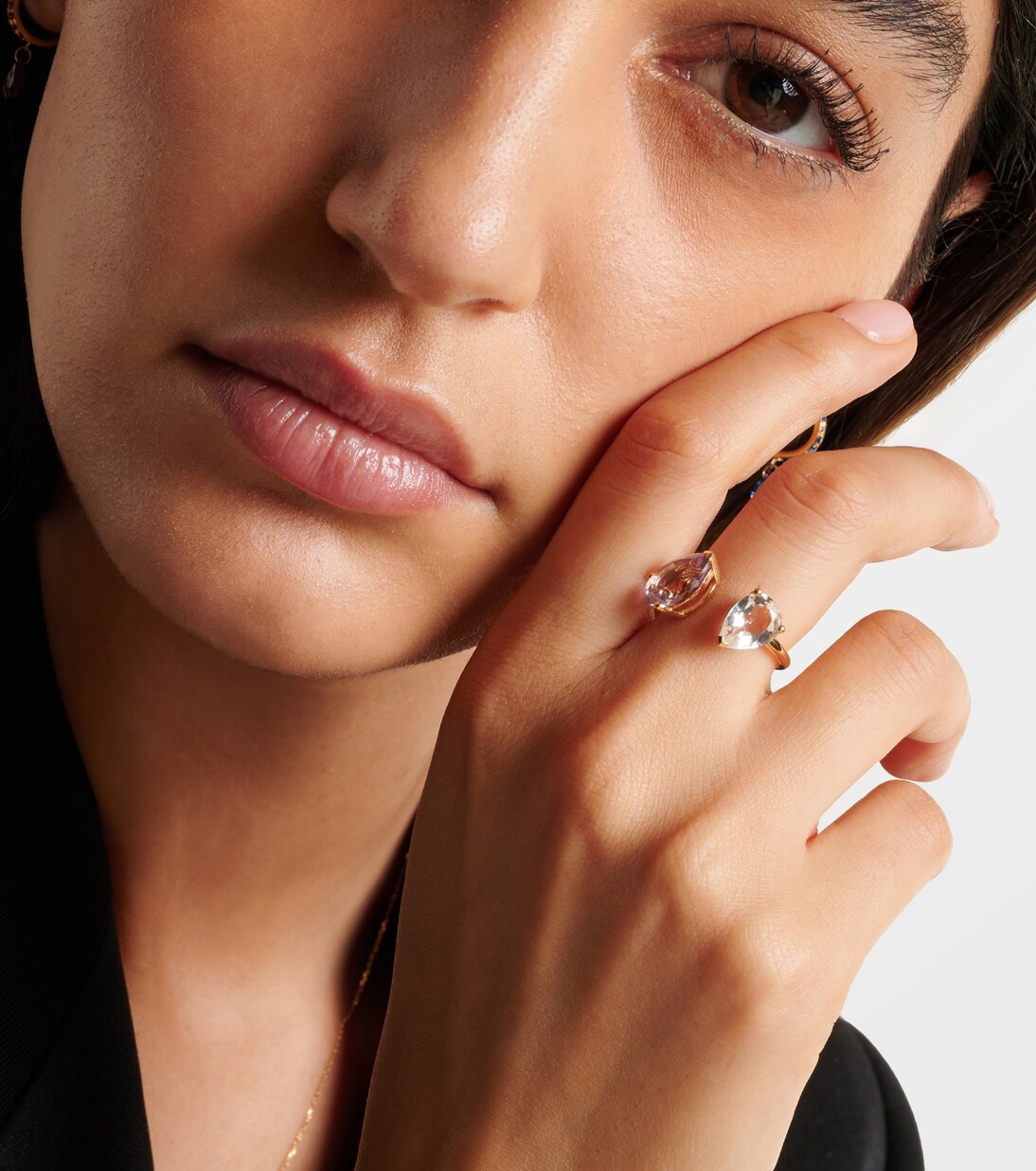 Anello Birthsone in oro 18kt con ametista e topazio bianco | Persée