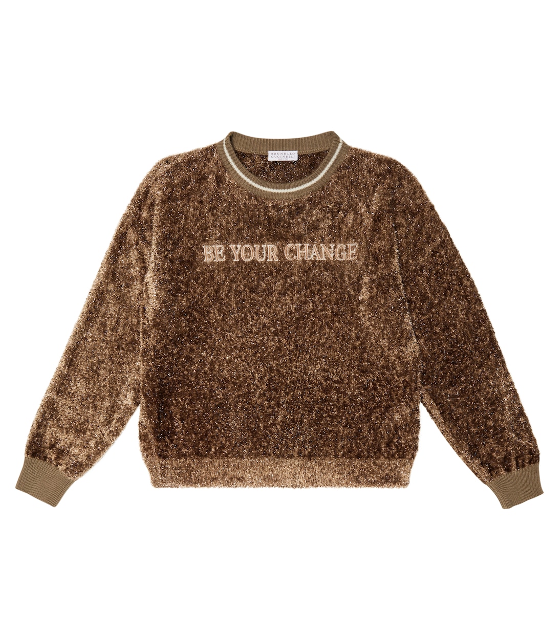 Embroidered chenille sweater | Brunello Cucinelli Kids
