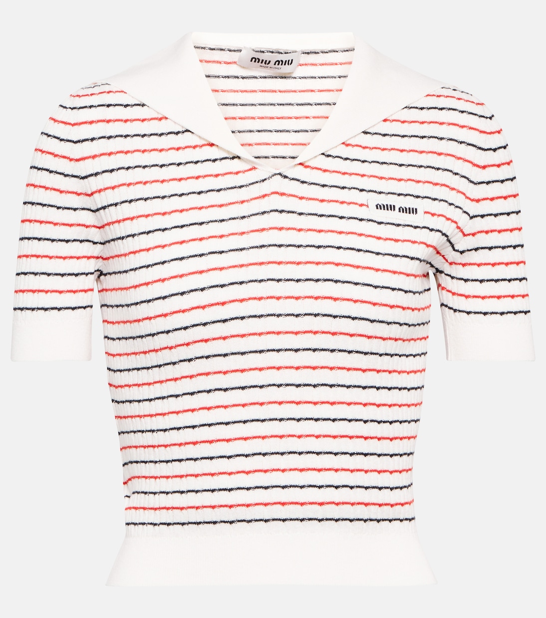 Pullover in cotone a righe | Miu Miu