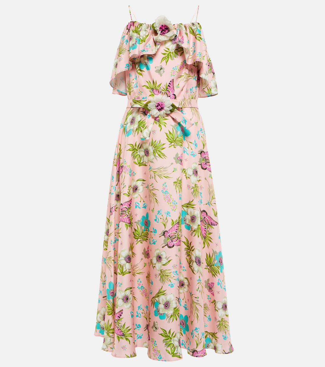 Floral silk twill midi dress | Rodarte
