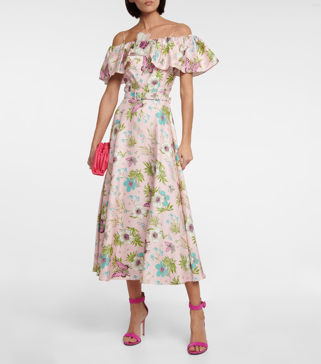 Floral silk twill midi dress | Rodarte