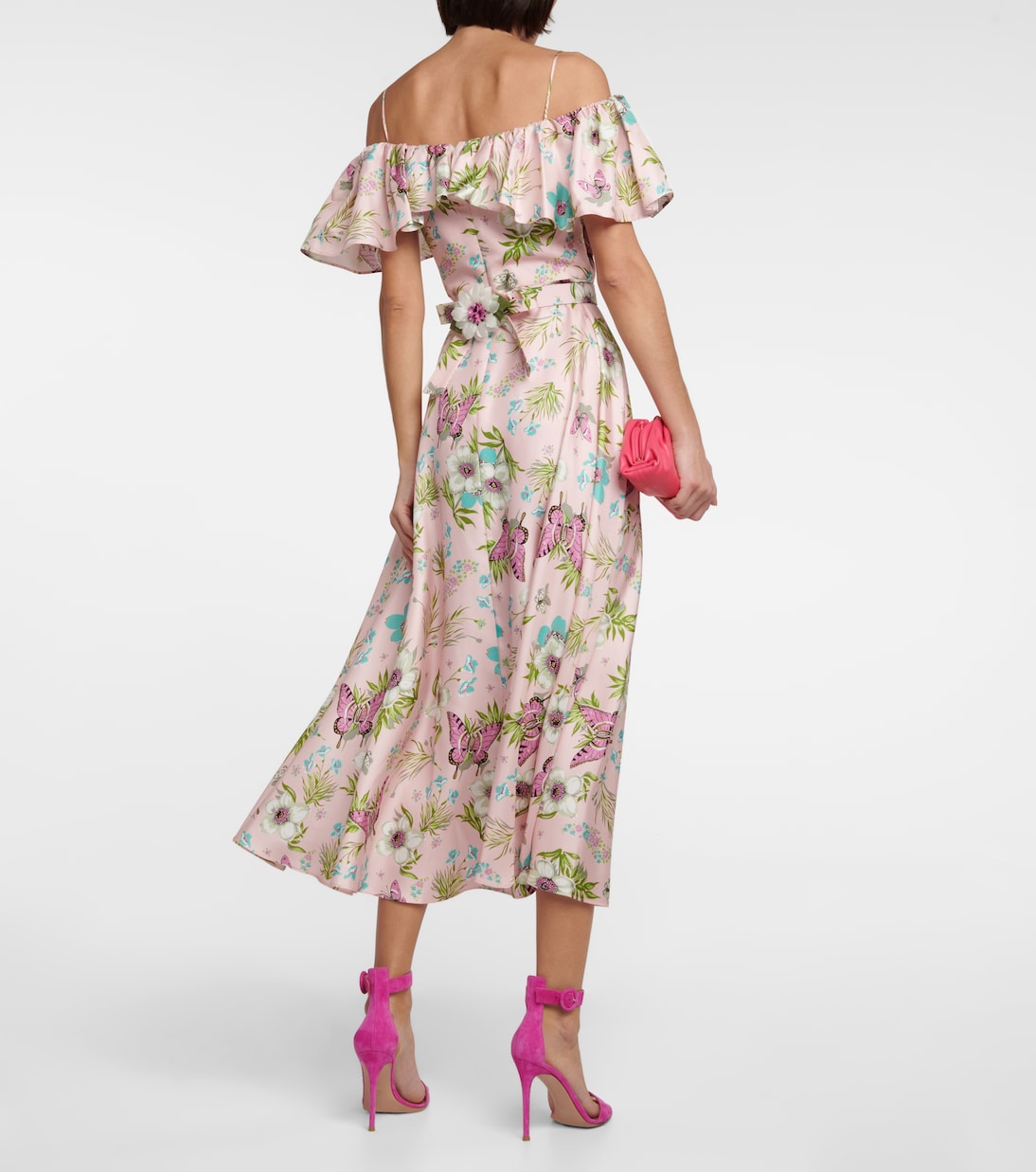 Floral silk twill midi dress | Rodarte