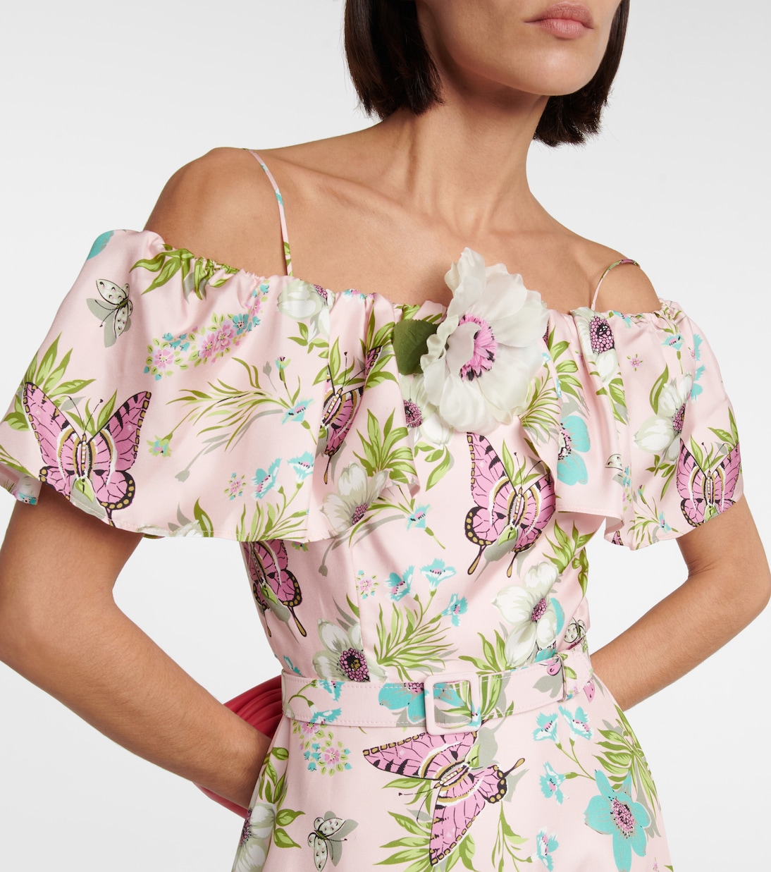 Floral silk twill midi dress | Rodarte