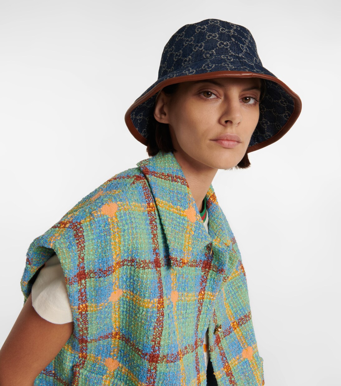 GG jacquard denim bucket hat | Gucci