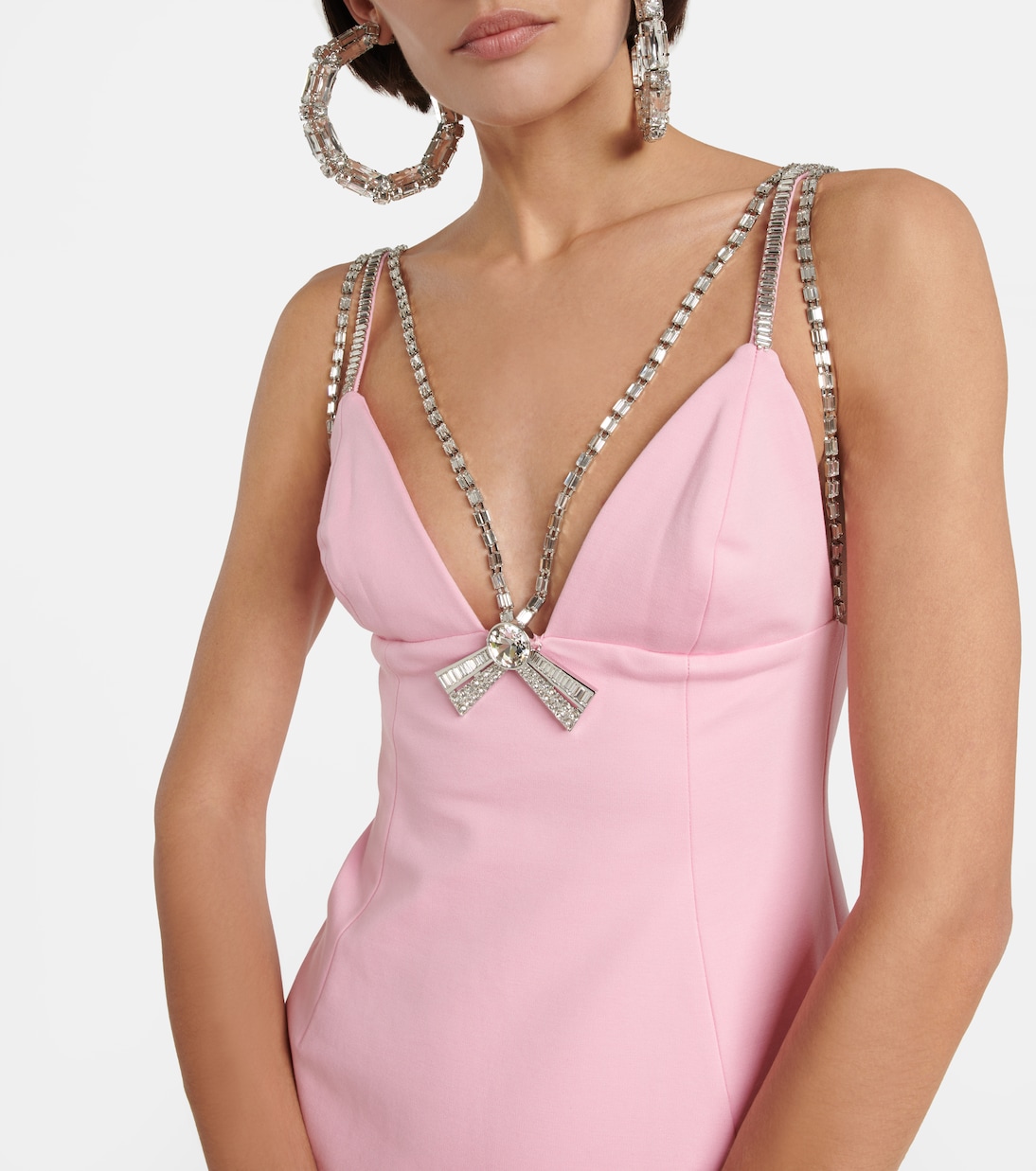 Crystal-embellished ponte jersey minidress | Area