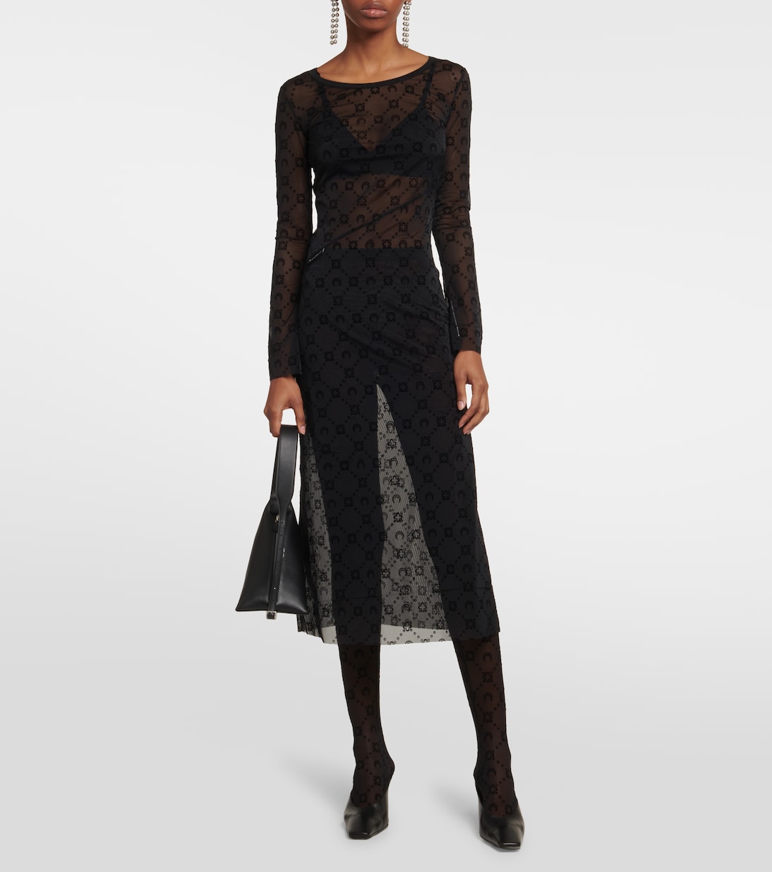 Abito midi Moonogram in mesh | Marine Serre