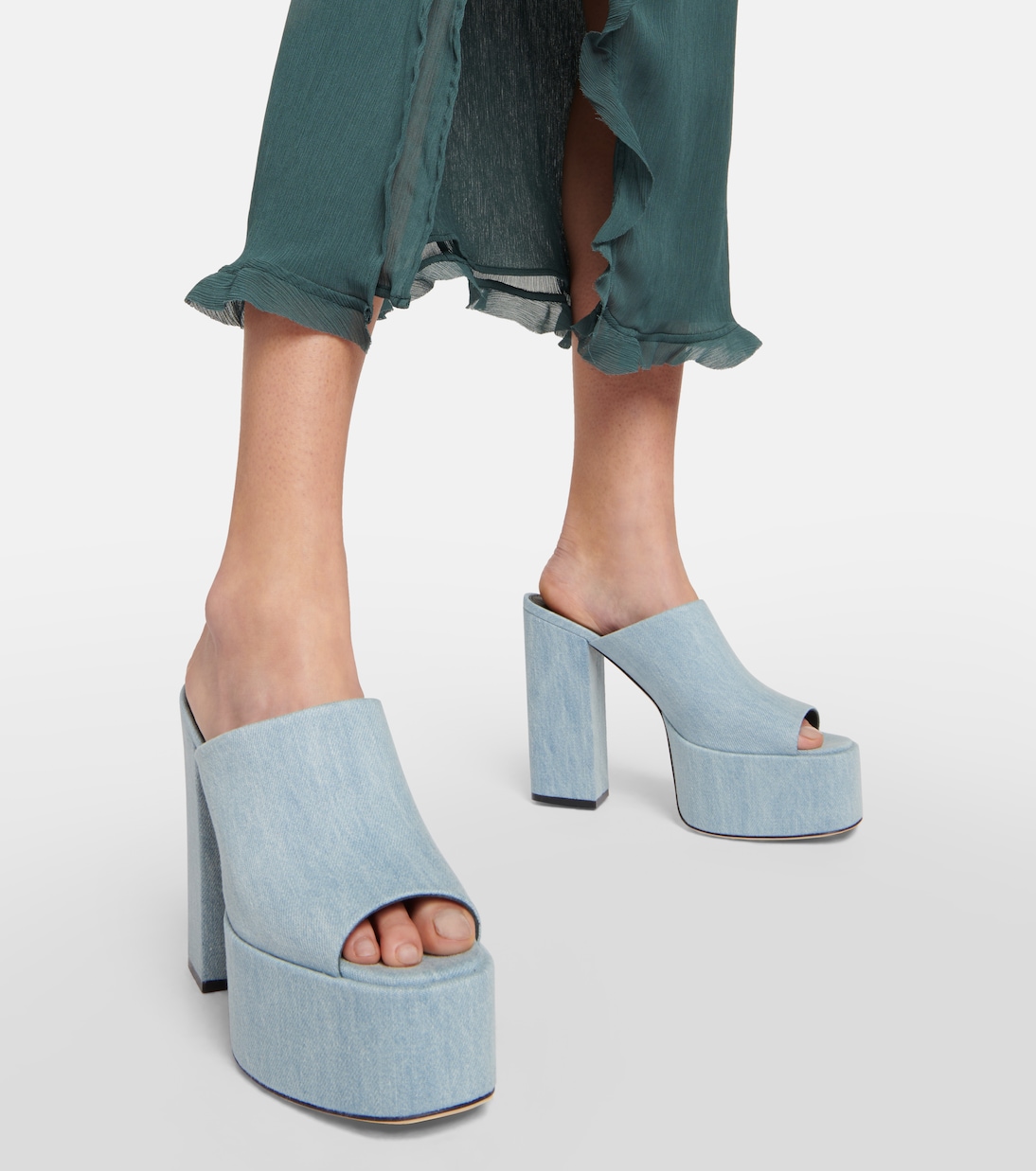 Sasha denim platform mules | Paris Texas