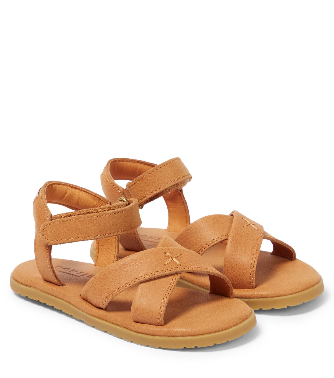 Crossover-strap leather sandals | Donsje
