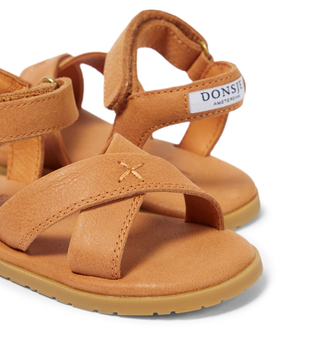 Crossover-strap leather sandals | Donsje