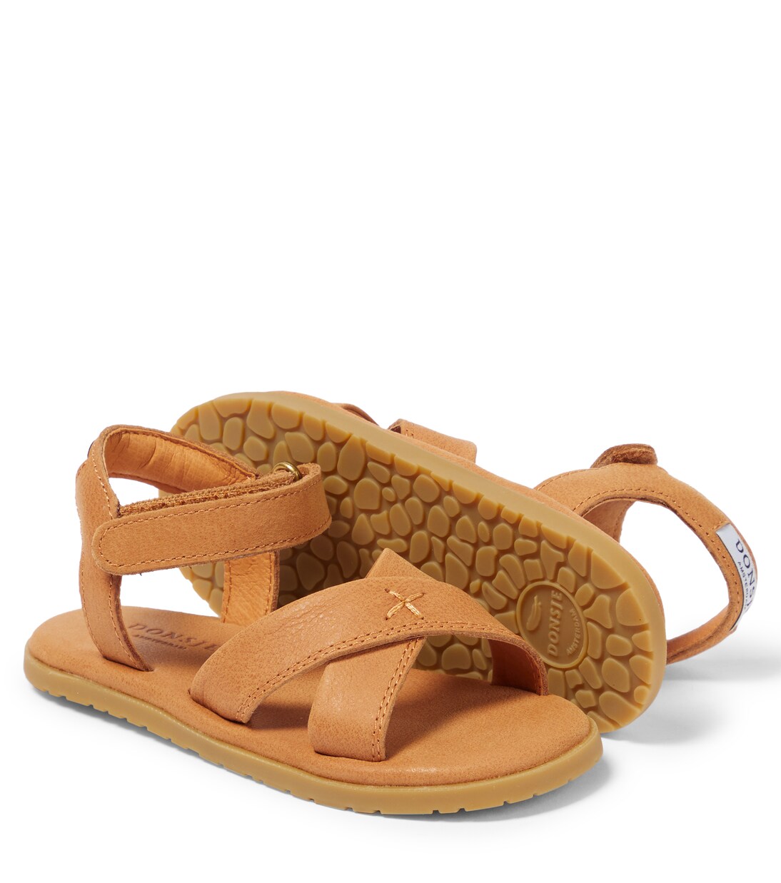 Crossover-strap leather sandals | Donsje