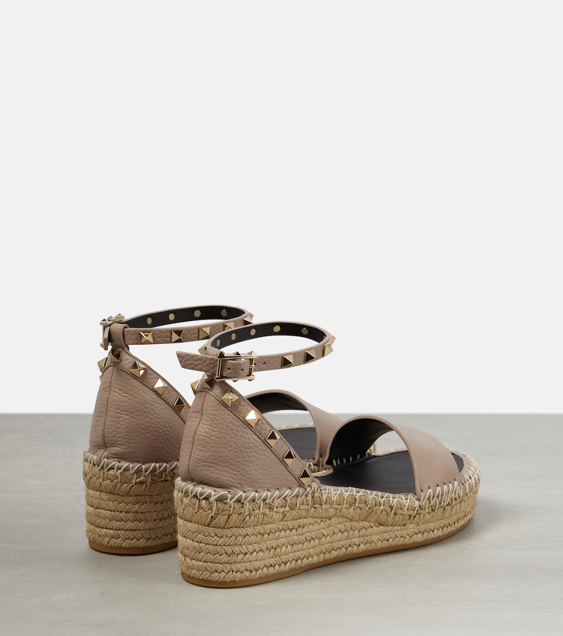 Espadrille-Sandalen Rockstud aus Leder | Valentino Garavani