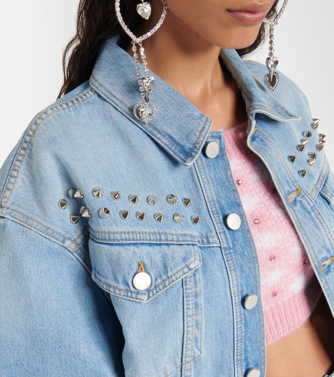 Veste en jean à ornements | Alessandra Rich