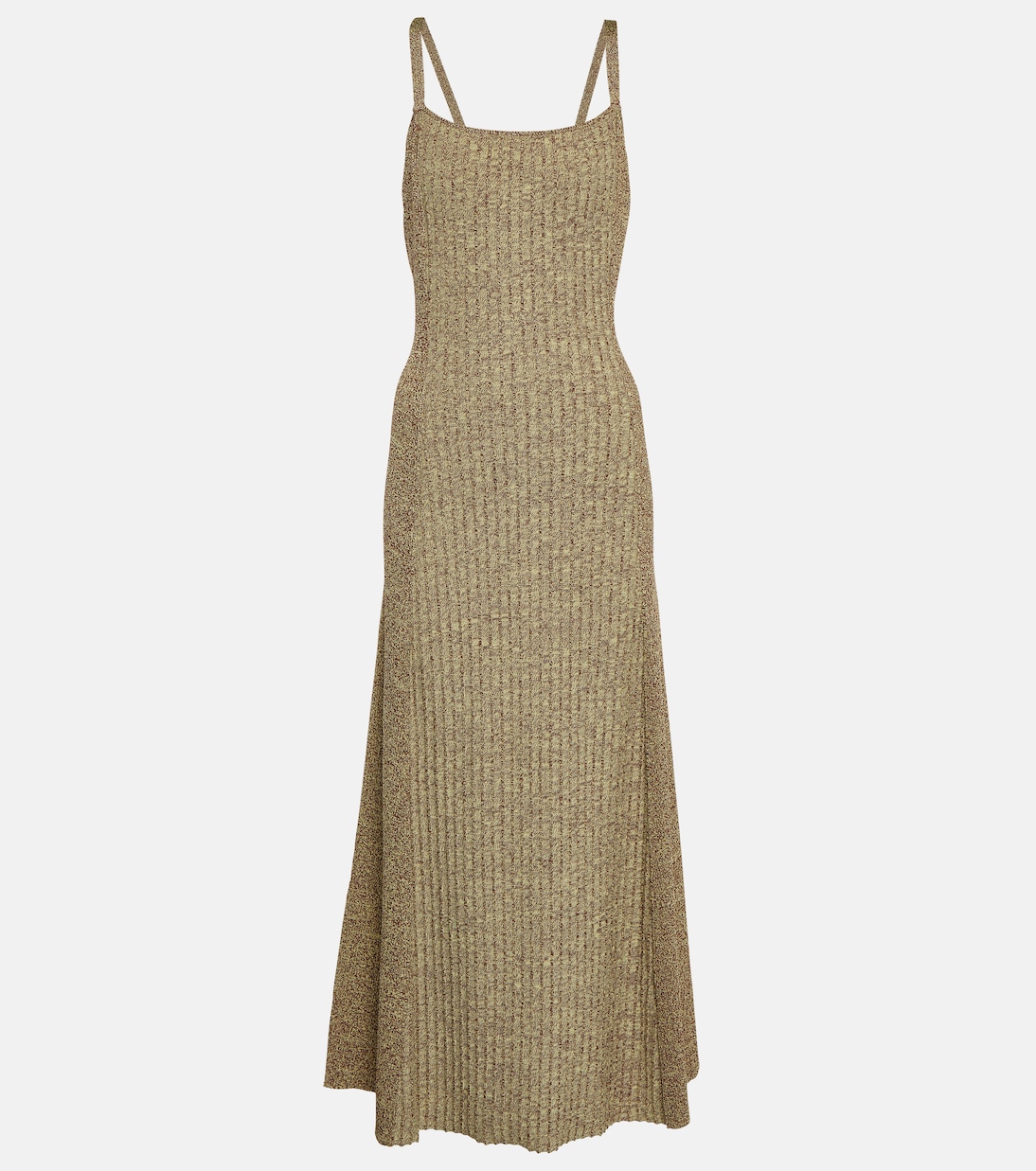 Abito midi in maglia a coste | Ganni