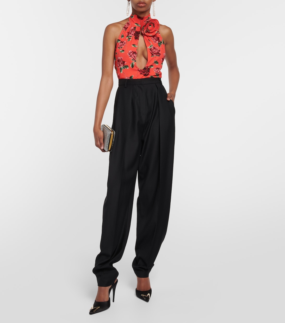 Top con aberturas y apliques florales | Magda Butrym