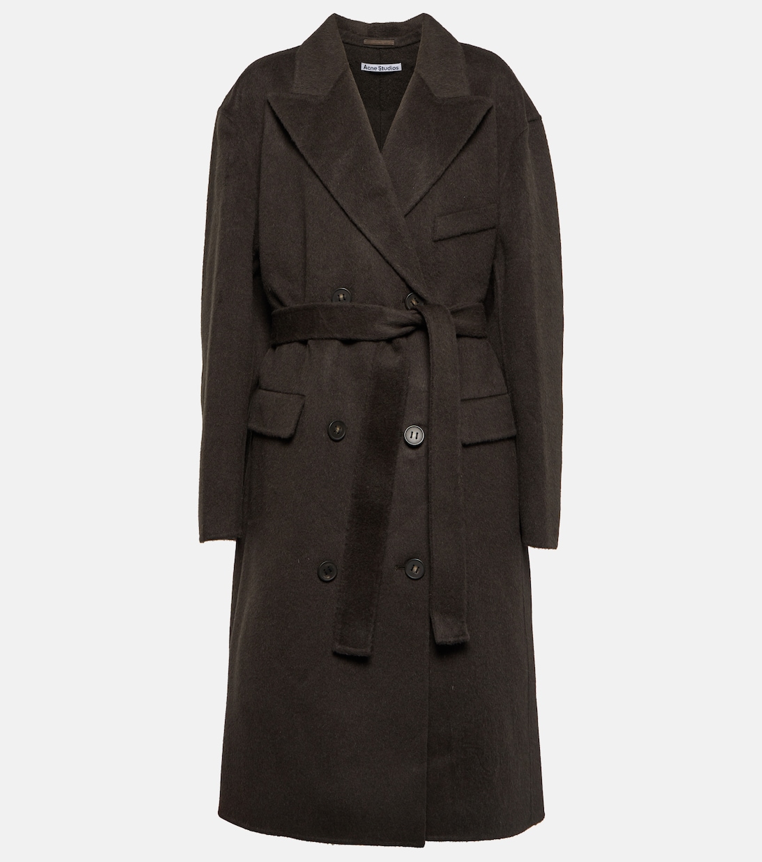Abrigo cruzado en mezcla de lana y alpaca | Acne Studios