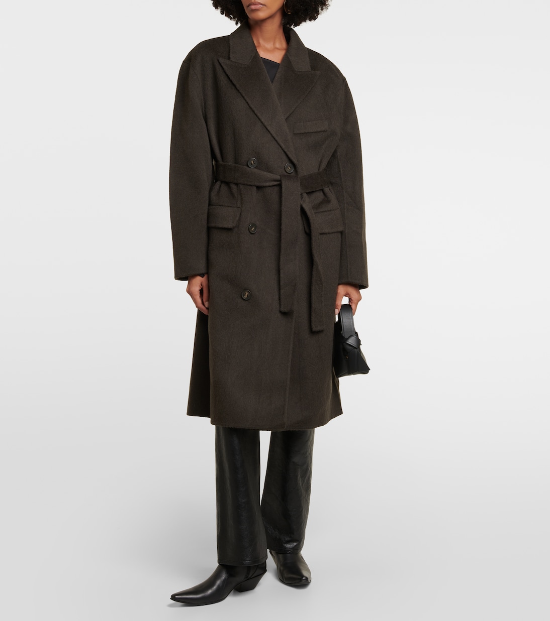Abrigo cruzado en mezcla de lana y alpaca | Acne Studios