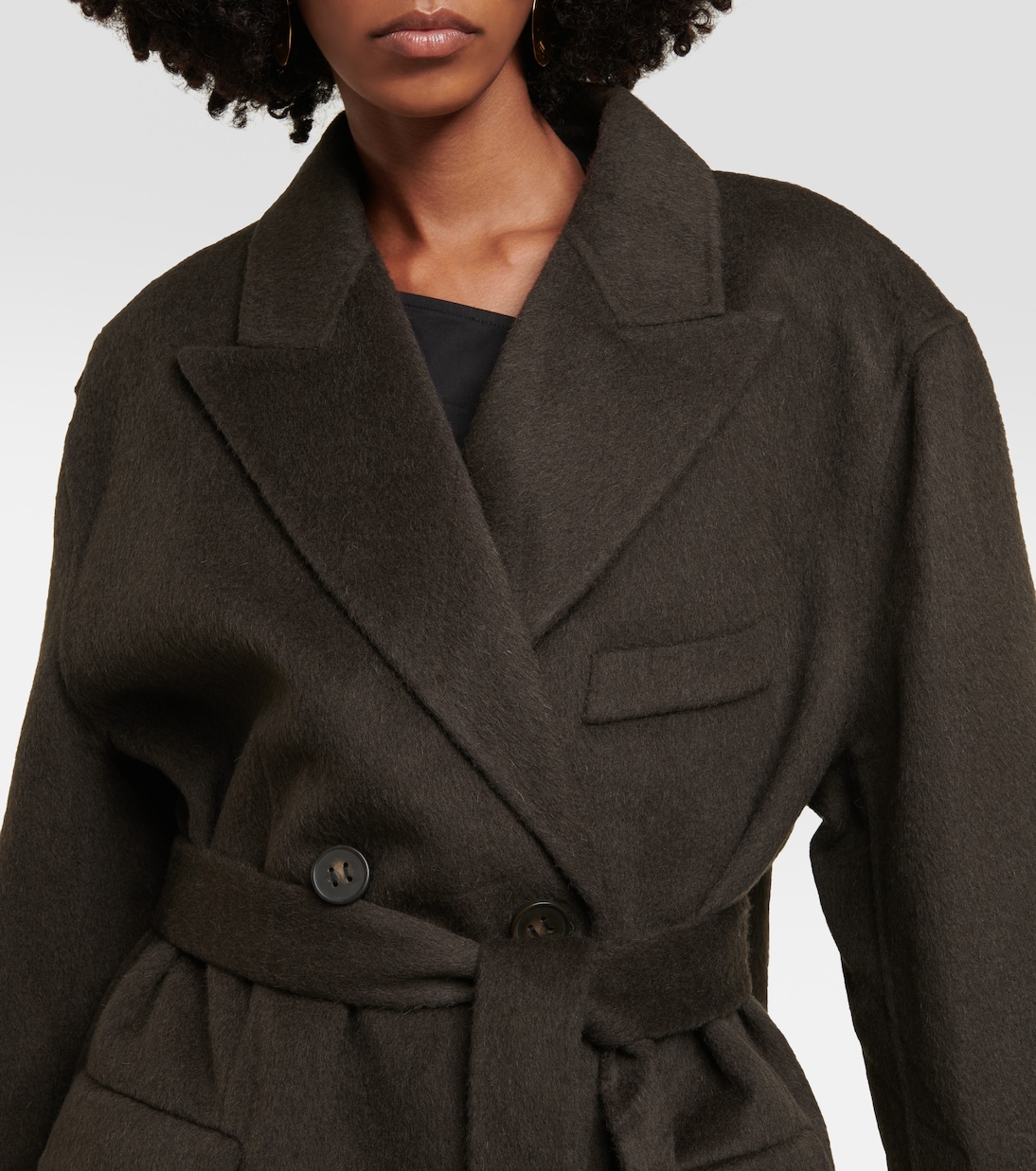 Abrigo cruzado en mezcla de lana y alpaca | Acne Studios