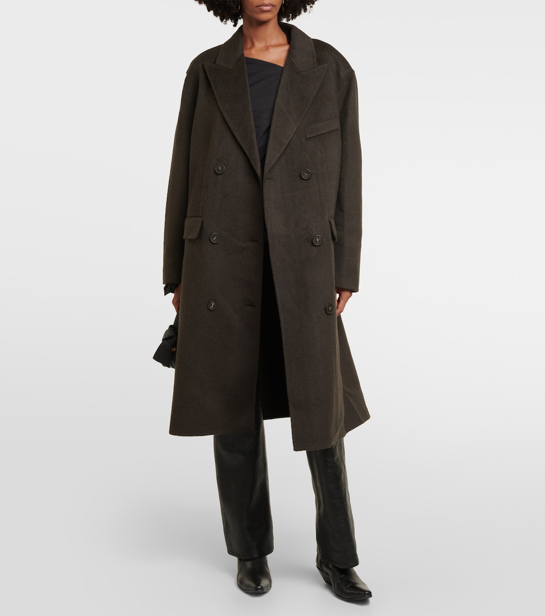 Abrigo cruzado en mezcla de lana y alpaca | Acne Studios