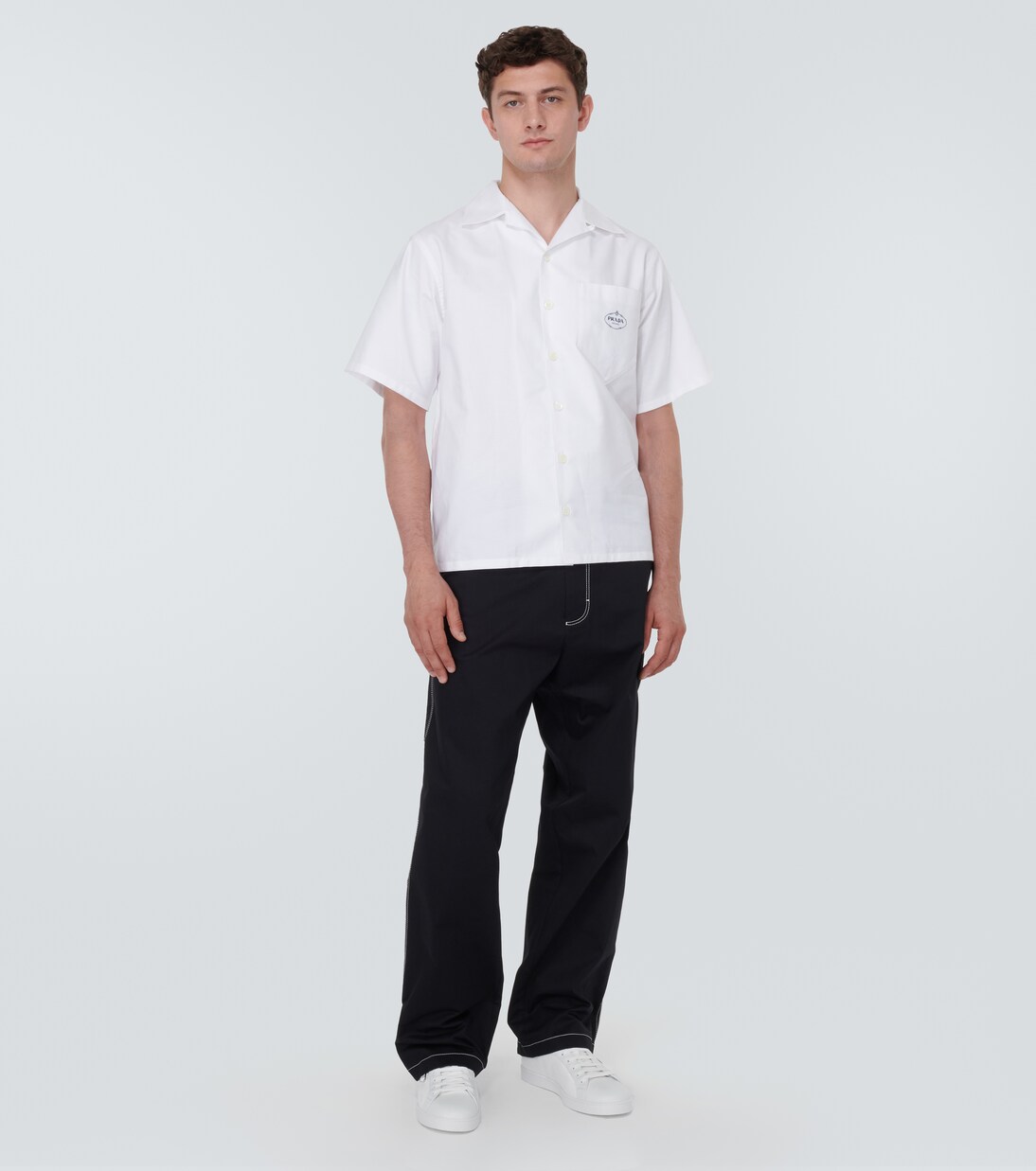 Sneakers mit Leder | Prada