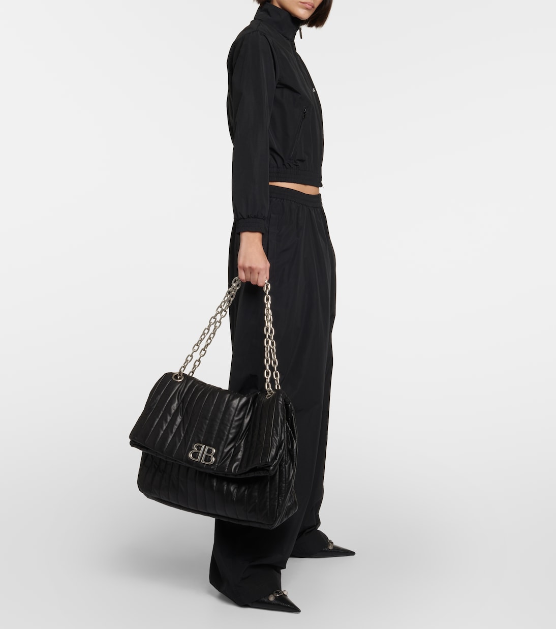 Monaco Large leather shoulder bag | Balenciaga