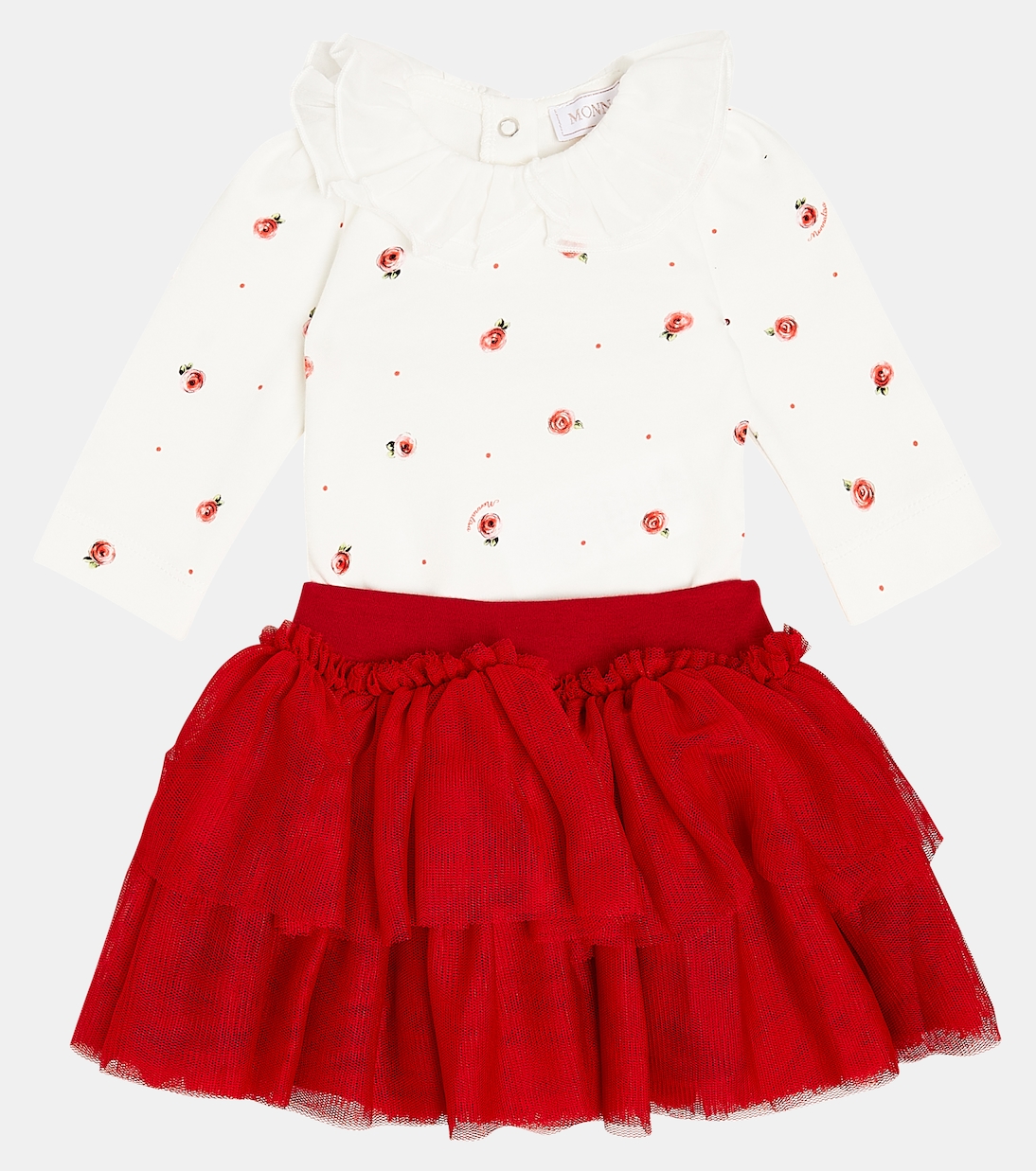 Baby - Abito in cotone e tulle | Monnalisa