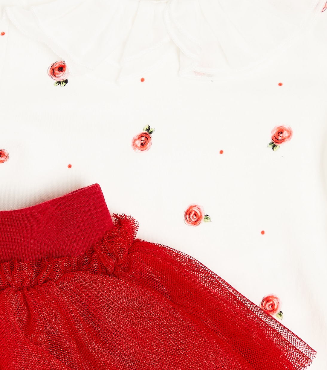Baby - Abito in cotone e tulle | Monnalisa