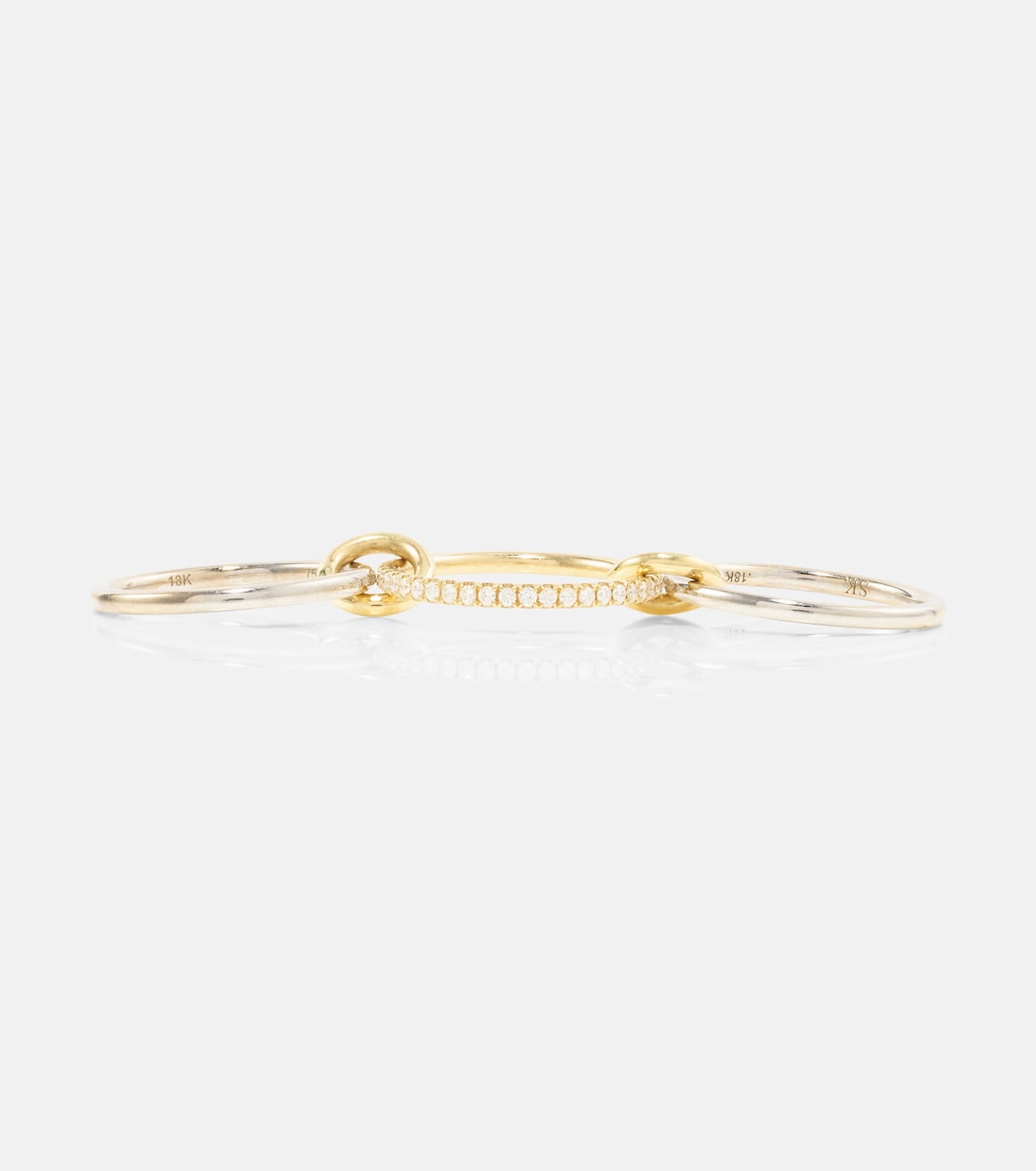 Anello Sonny in oro bianco e giallo 18kt con diamanti – Gioiello chic per giovani trendsetter