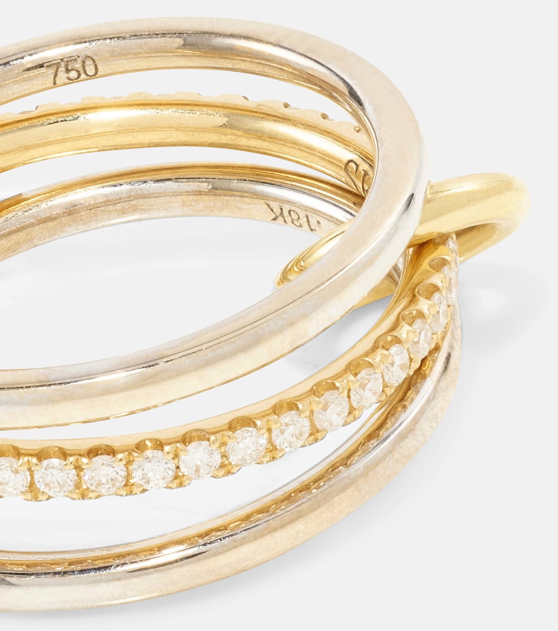 Anello Sonny in oro bianco e giallo 18kt con diamanti – Gioiello chic per giovani trendsetter