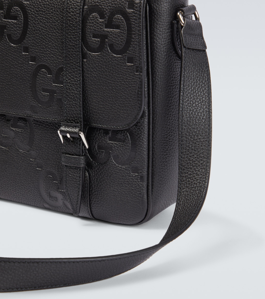 Messenger Bag Jumbo GG Medium aus Leder in Schwarz Gucci Mytheresa