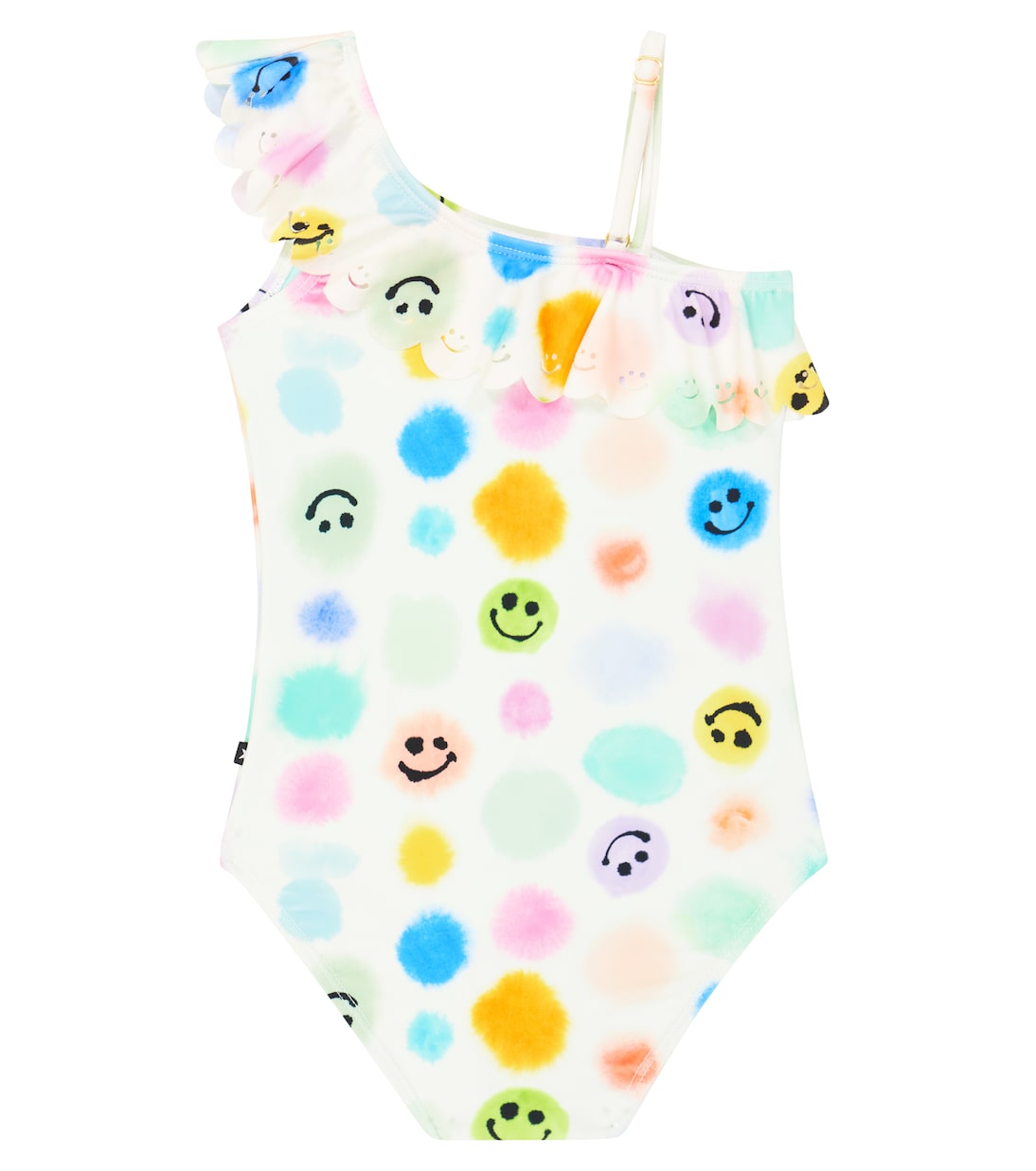 Net asymmetric polka-dot swimsuit | Molo