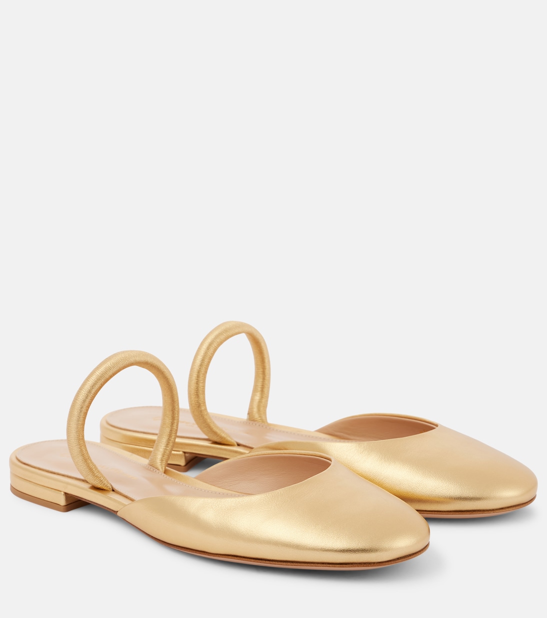 Metallic leather ballet flats | Gianvito Rossi