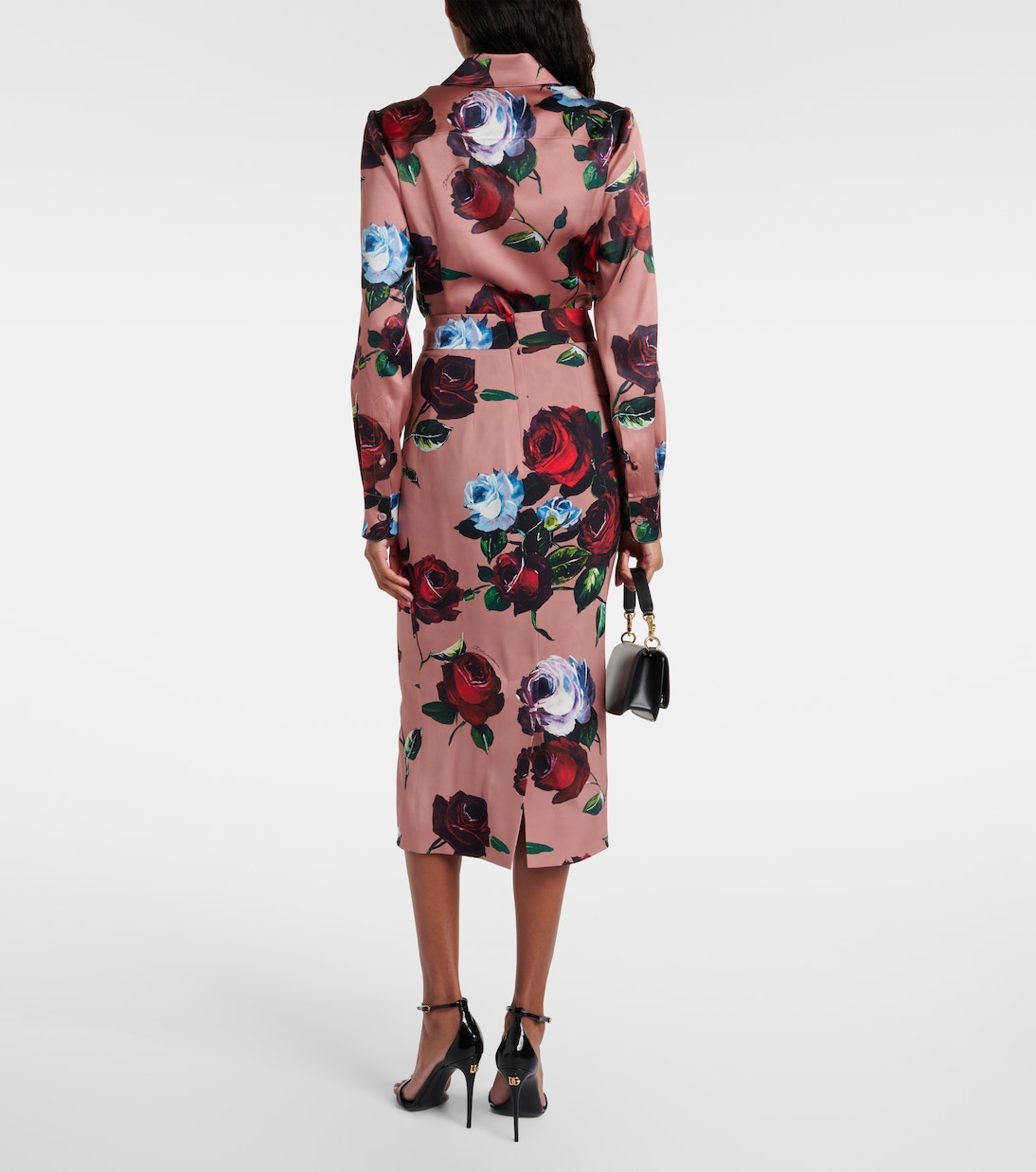 Gonna midi in charmeuse di misto seta | Dolce&Gabbana