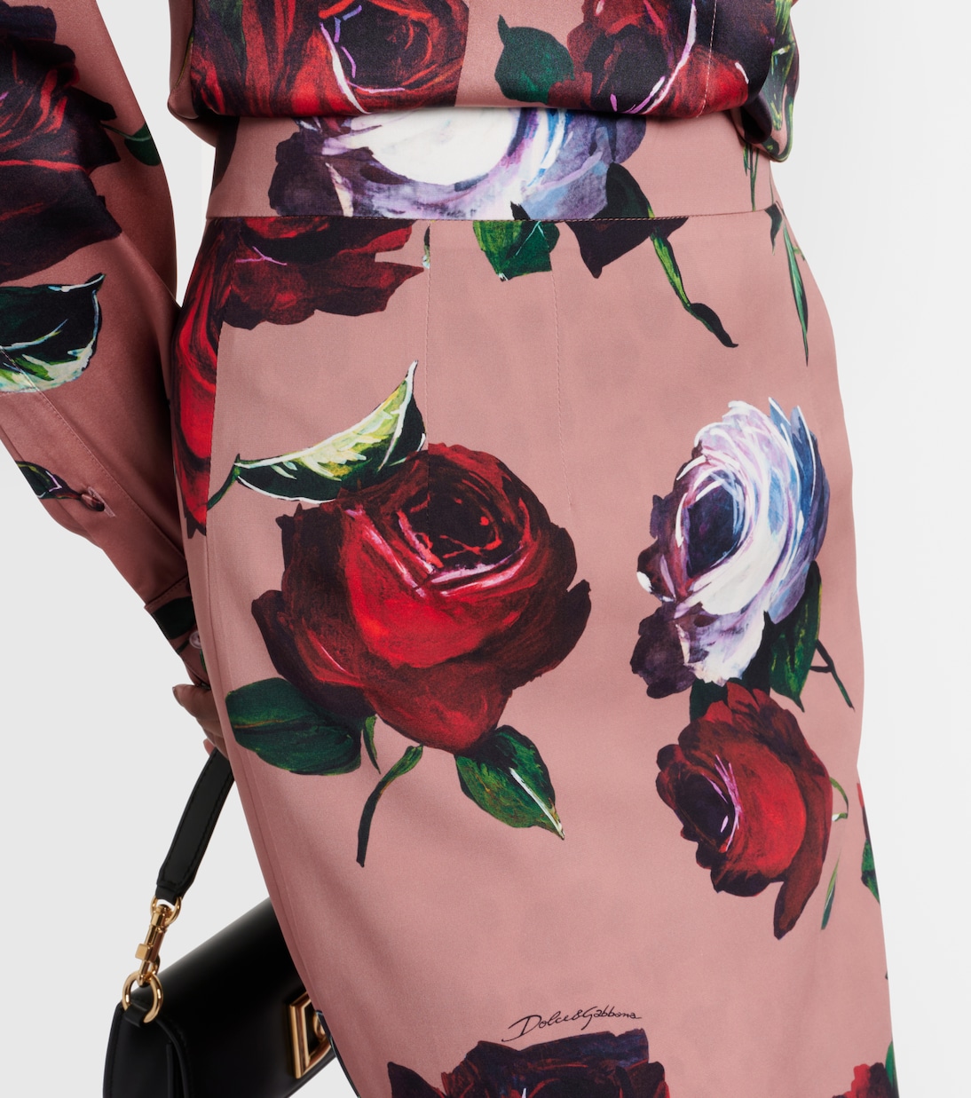 Gonna midi in charmeuse di misto seta | Dolce&Gabbana
