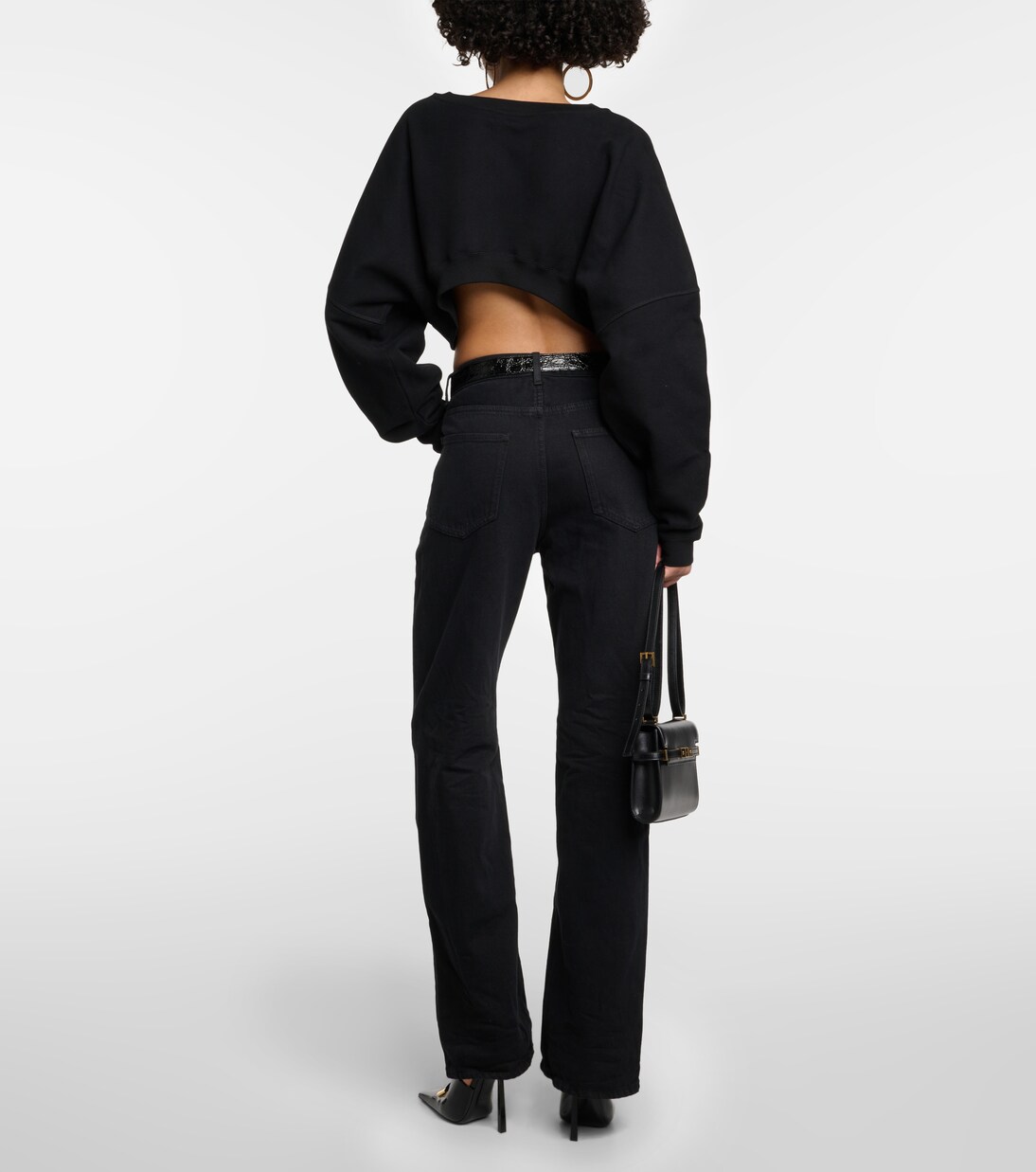 Sudadera Joven de Algodón con Bordado Saint Laurent, Corte Cropped