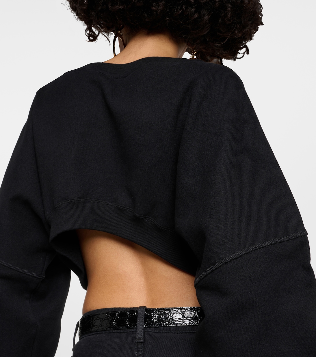 Sudadera Joven de Algodón con Bordado Saint Laurent, Corte Cropped