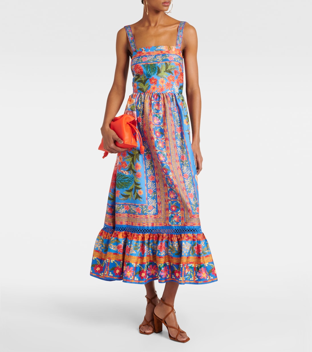 Maxikleid Stiched Garden aus Baumwolle | Farm Rio