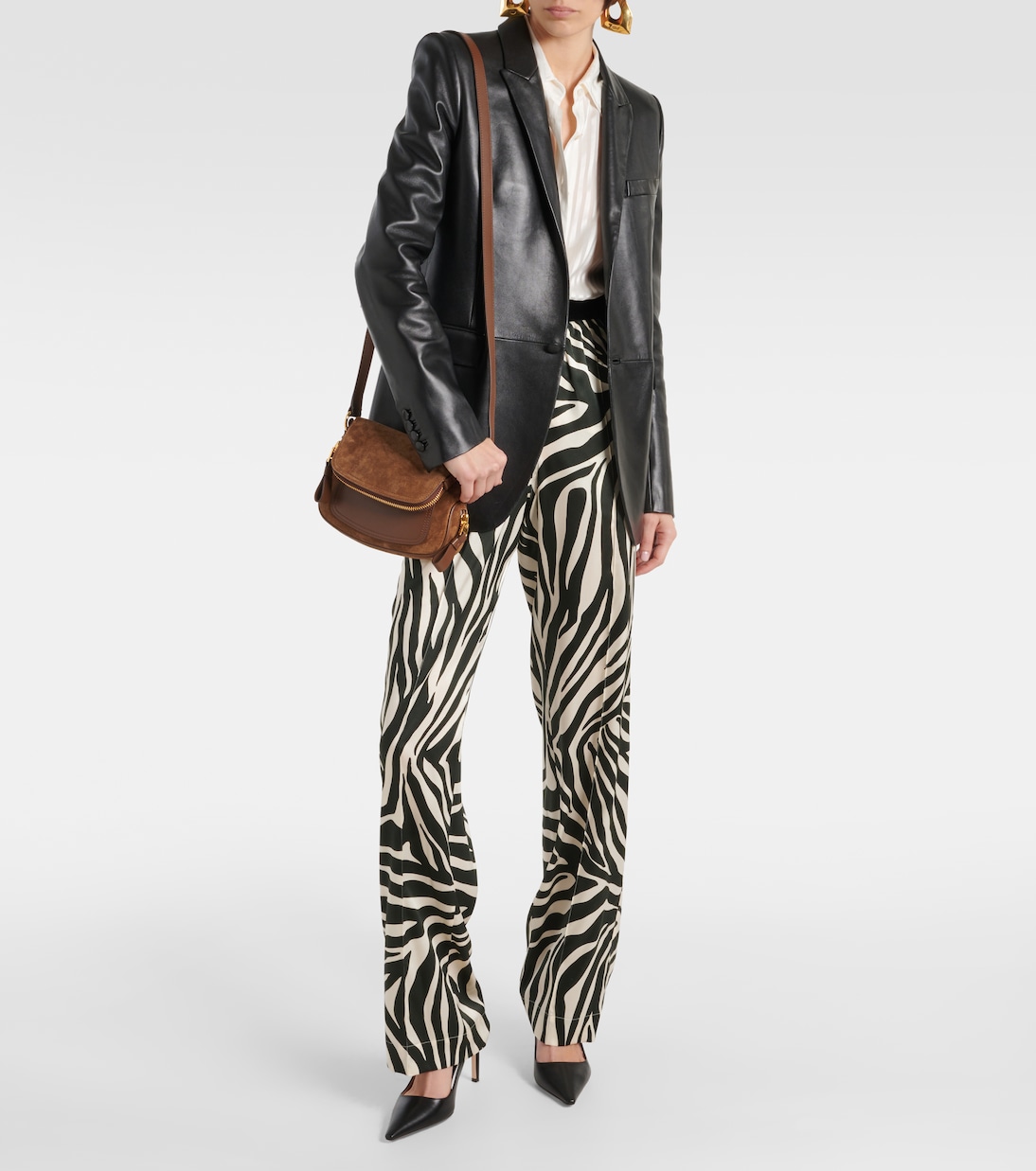 Borsa a tracolla in suede e pelle | Tom Ford