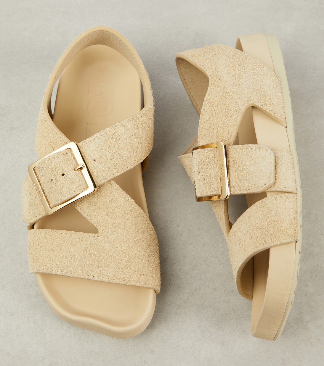 Ease brushed leather sandals | Loewe
