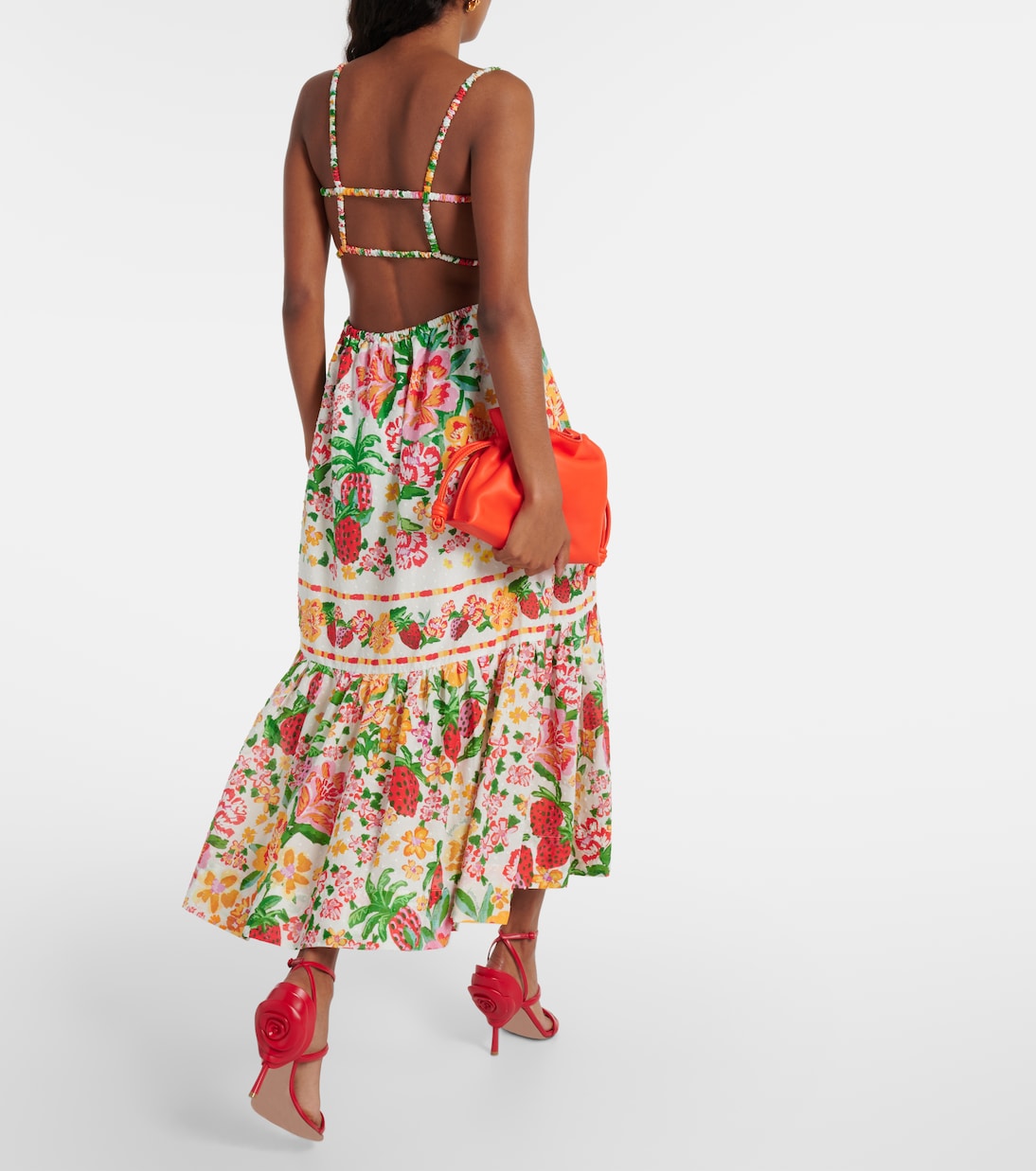 Vestido midi Floral Sketch de algodón | Farm Rio