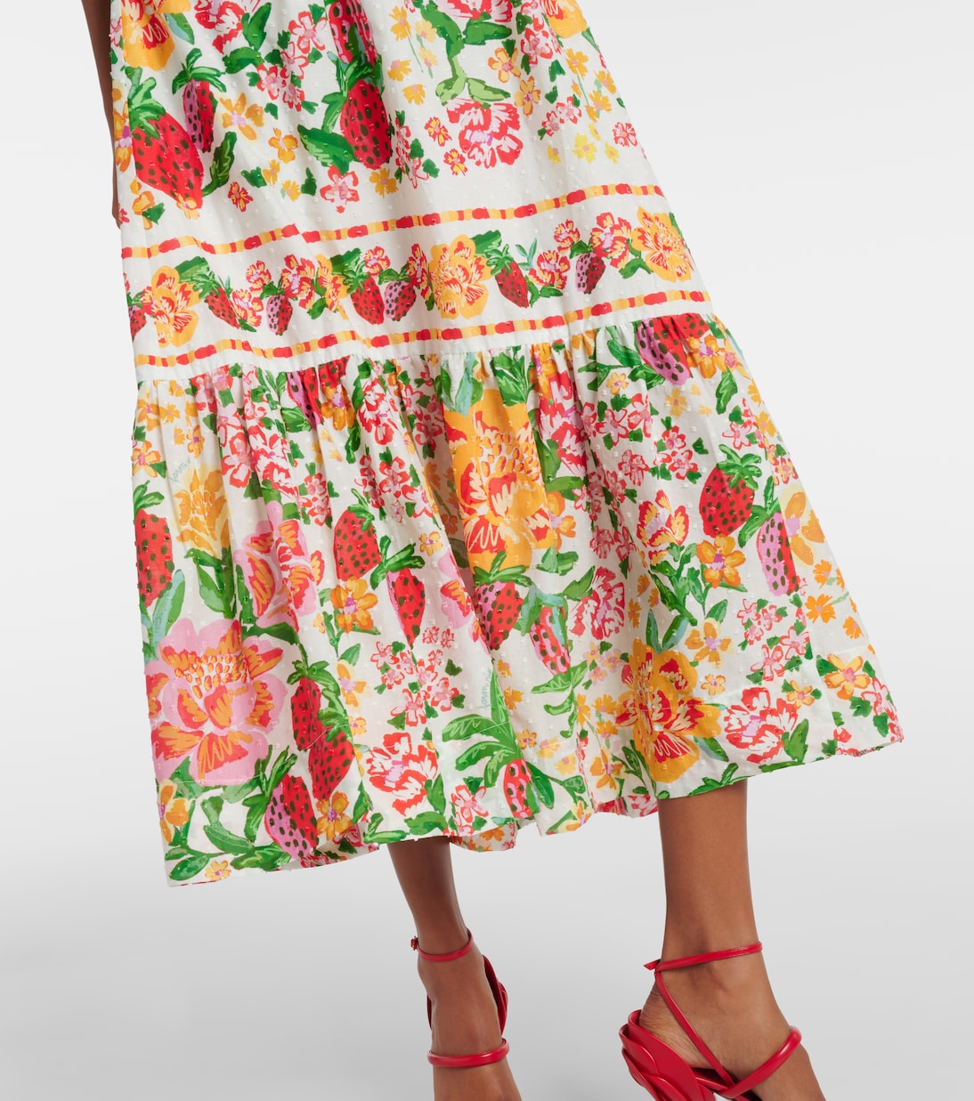 Vestido midi Floral Sketch de algodón | Farm Rio