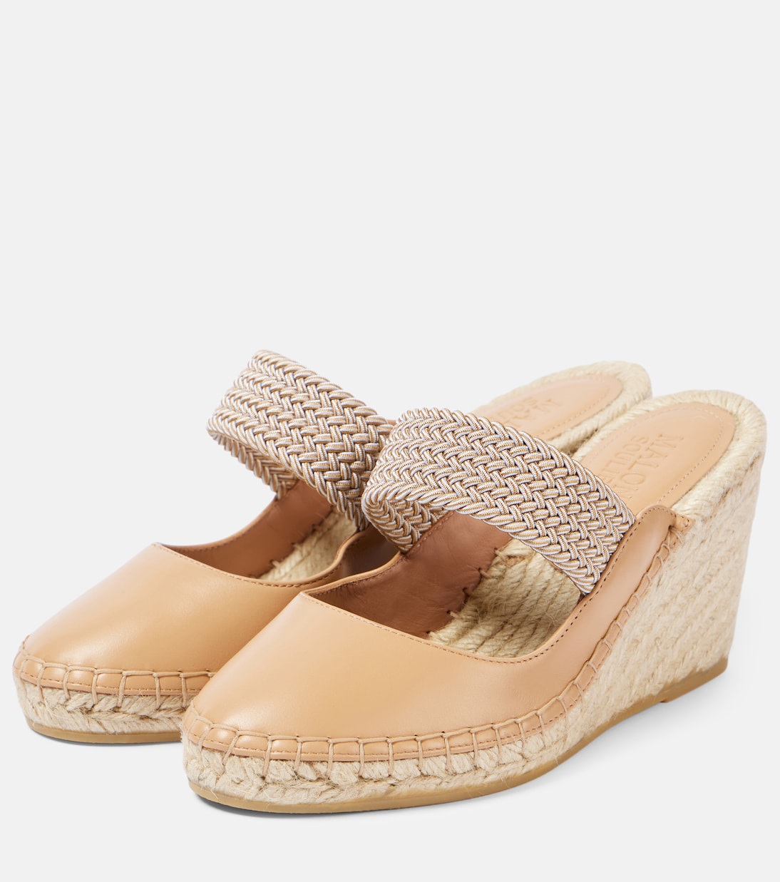 Sandali espadrillas Siena 70 in pelle con zeppa | Malone Souliers
