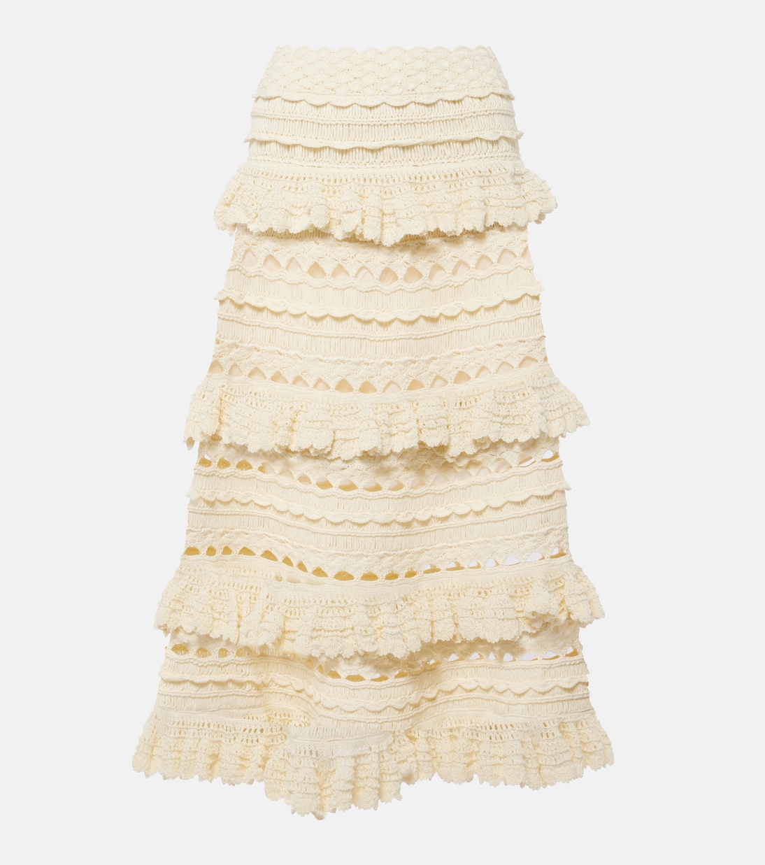 Jupe midi Waverly en crochet de coton | Zimmermann