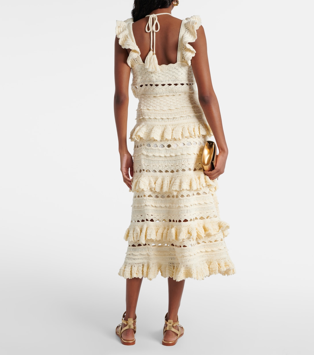 Jupe midi Waverly en crochet de coton | Zimmermann
