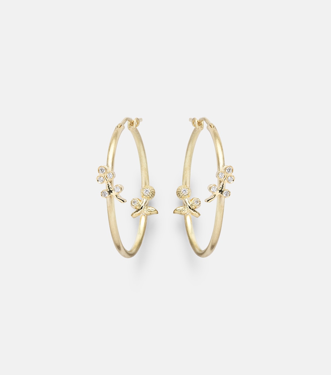 Orecchini a cerchio Lavender Medium in oro 18kt con diamanti | Ileana Makri