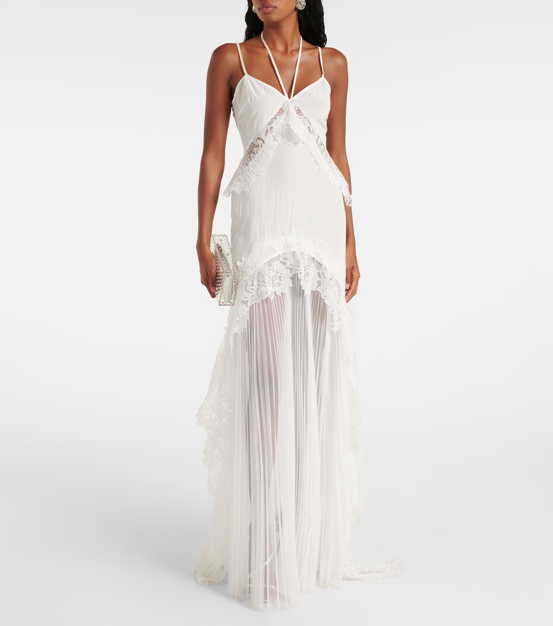 Bridal lace-trimmed taffeta and tulle gown | David Koma