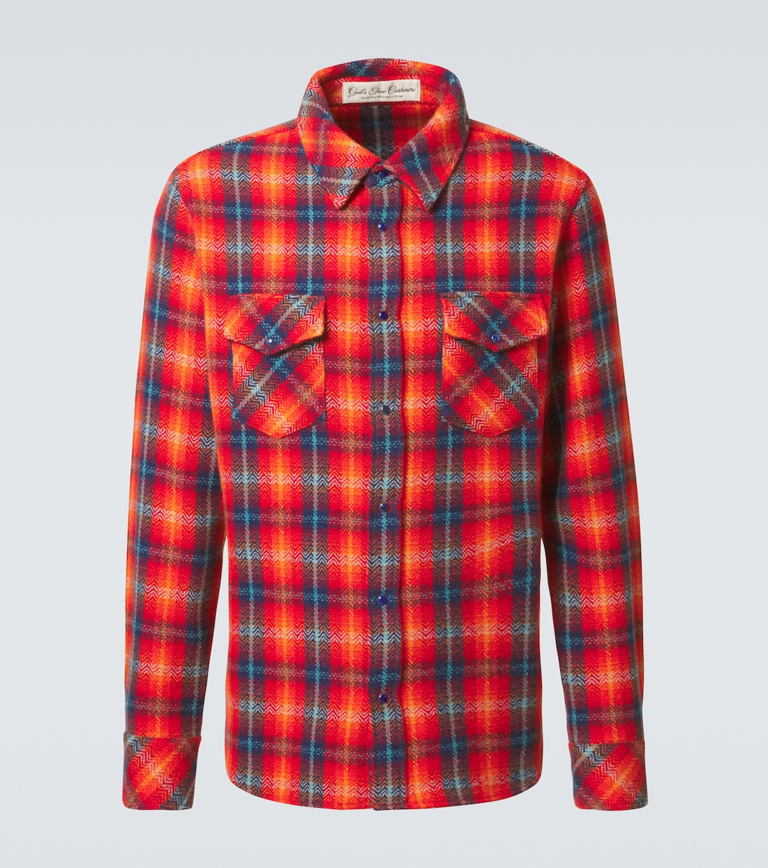Camicia in cashmere a quadri | God's True Cashmere
