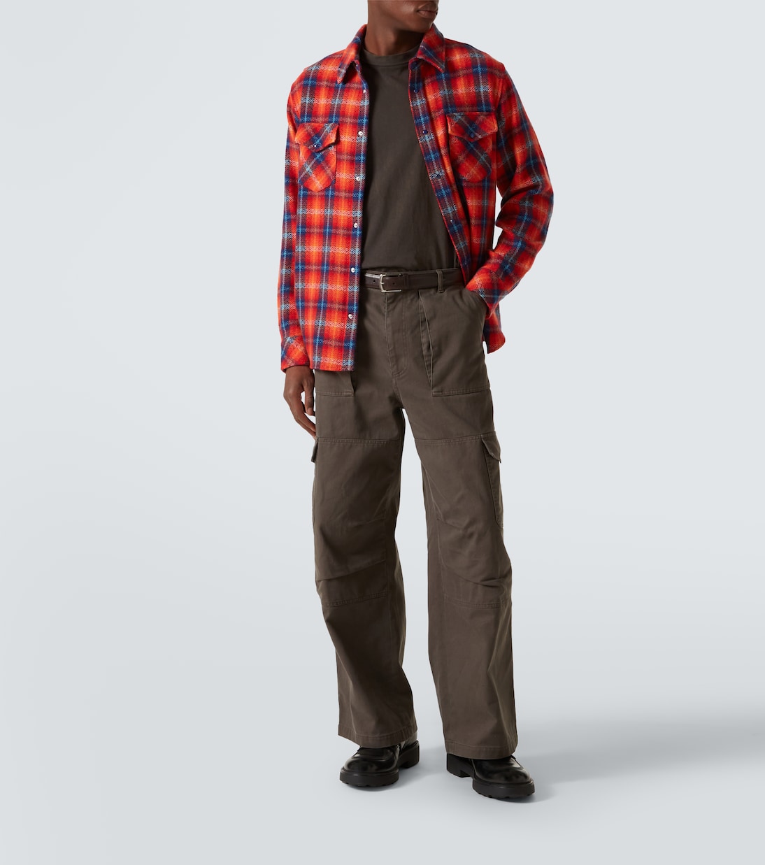 Camicia in cashmere a quadri | God's True Cashmere