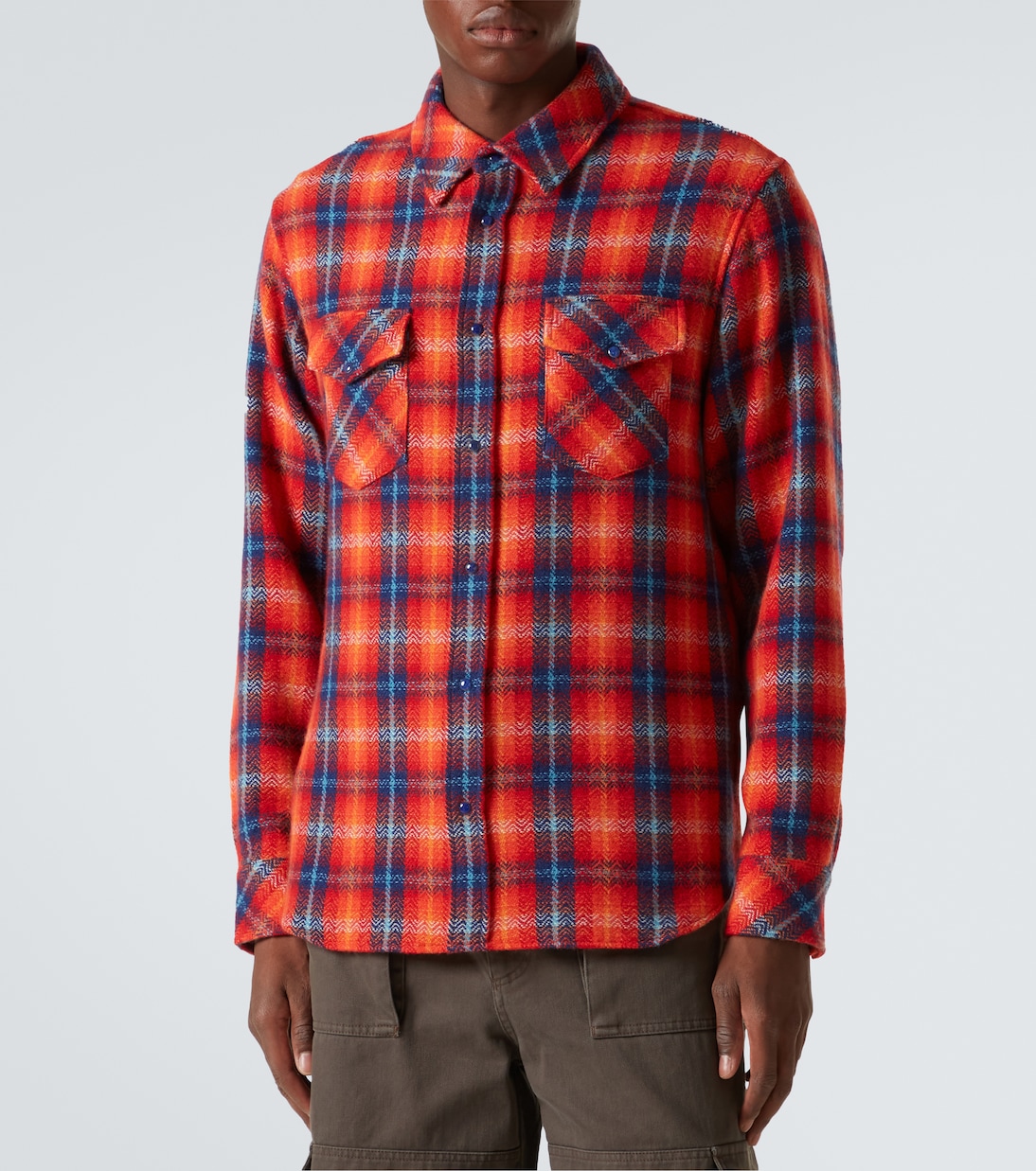 Camicia in cashmere a quadri | God's True Cashmere