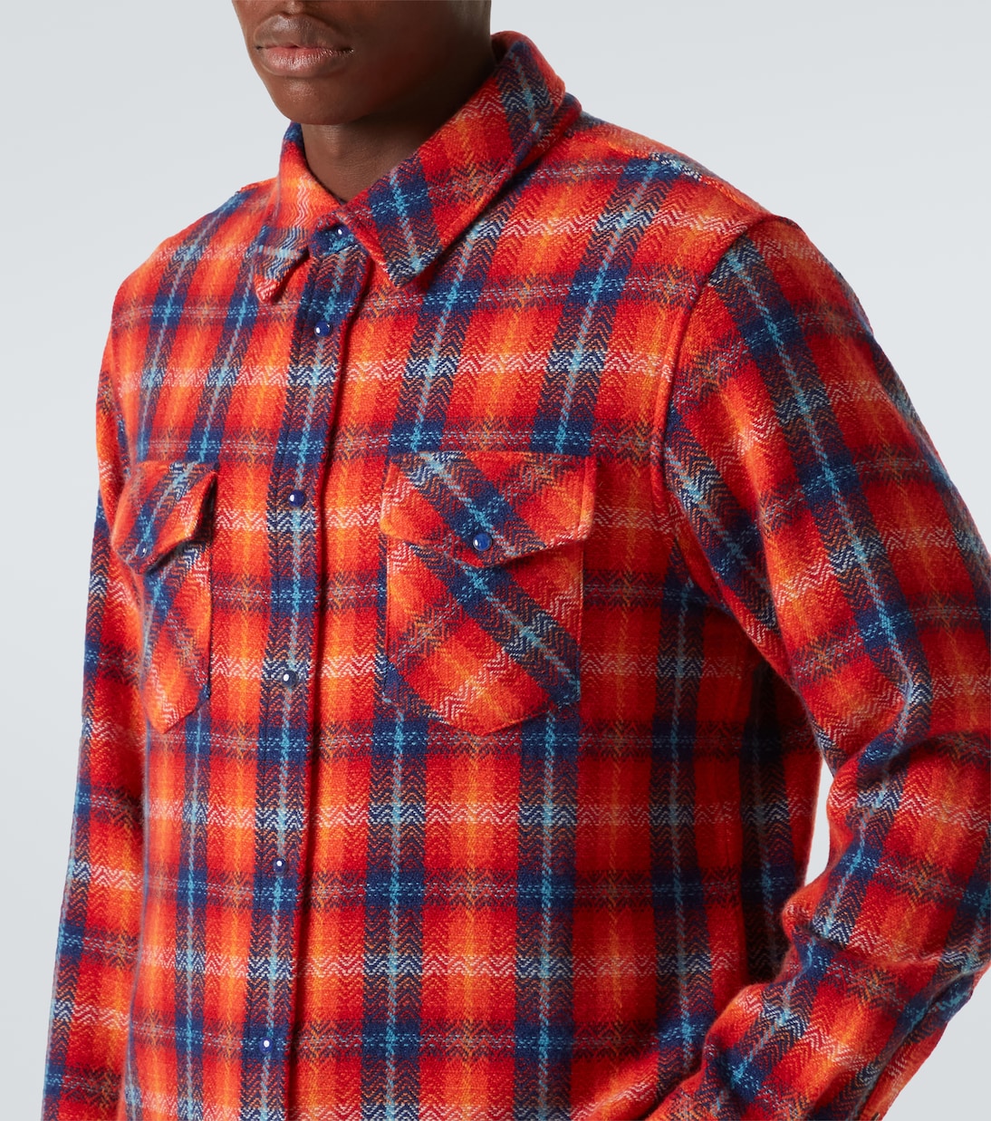 Camicia in cashmere a quadri | God's True Cashmere